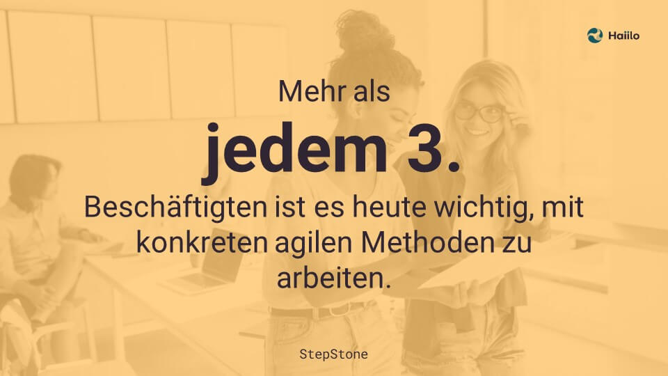 Mehr als jedem 3. Beschäftigten ist es heute wichtig, mit konkreten agilen Methoden zu arbeiten