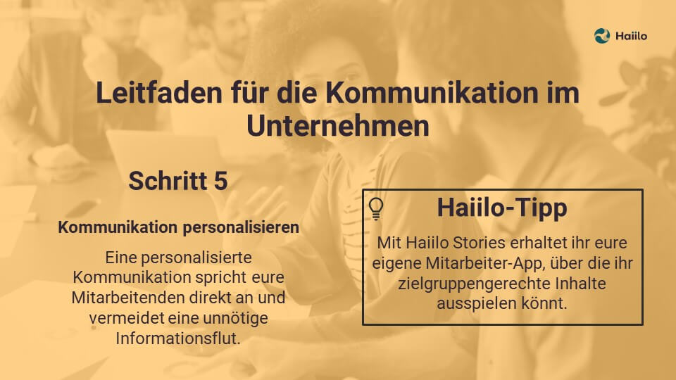 Leitfaden für die Kommunikation im Unternehmen: Kommunikation personalisieren