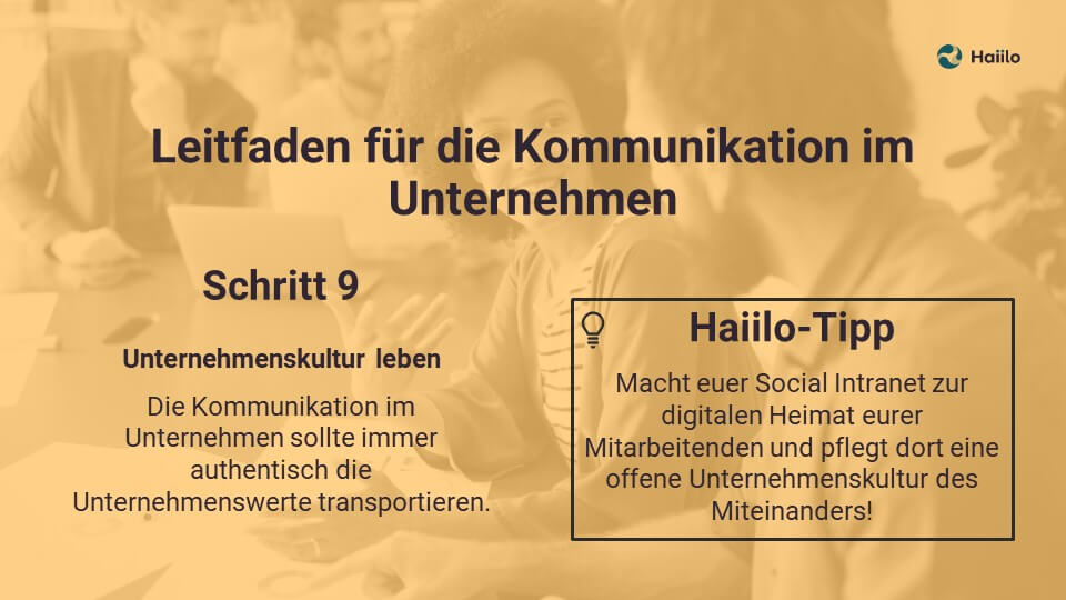 Leitfaden für die Kommunikation im Unternehmen: Unternehmenskultur leben