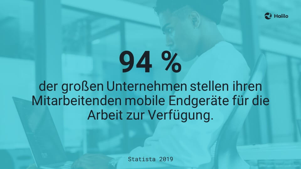 Studie: 94 % der großen Unternehmen stellen ihren Mitarbeitenden mobile Endgeräte für die Arbeit zur Verfügung