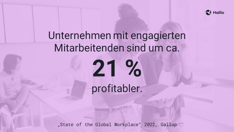 Studie: Unternehmen mit engagierten Mitarbeitenden sind um ca. 21 % profitabler