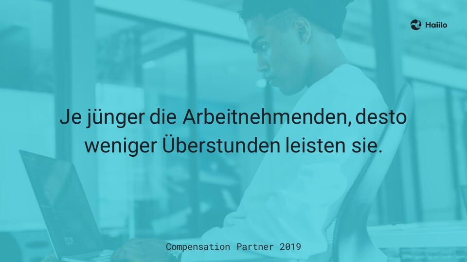 Je jünger die Arbeitnehmenden, desto weniger Überstunden leisten sie