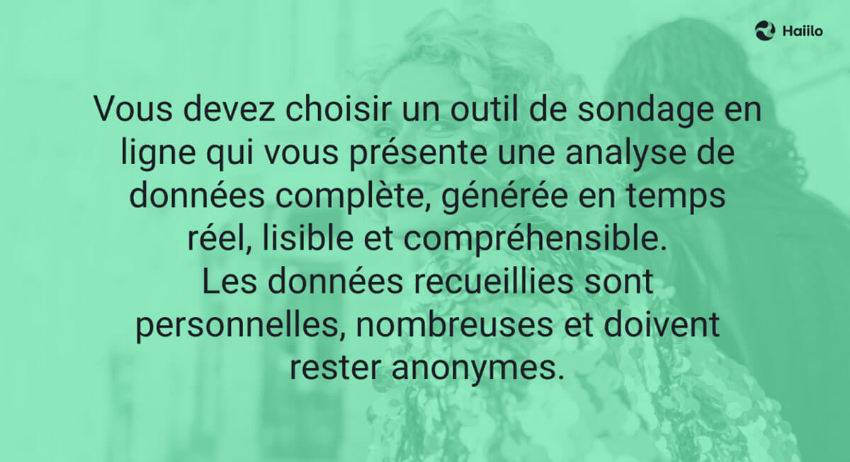 Sondage et analyse, donnée personnelles anonymes