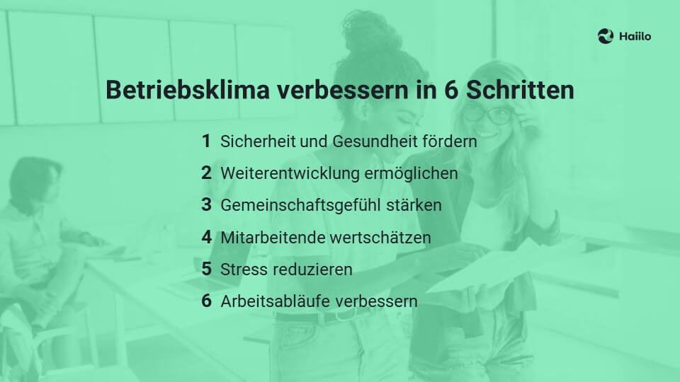 Verbesserungsvorschläge Arbeitsplatz: Betriebsklima verbessern in 6 Schritten