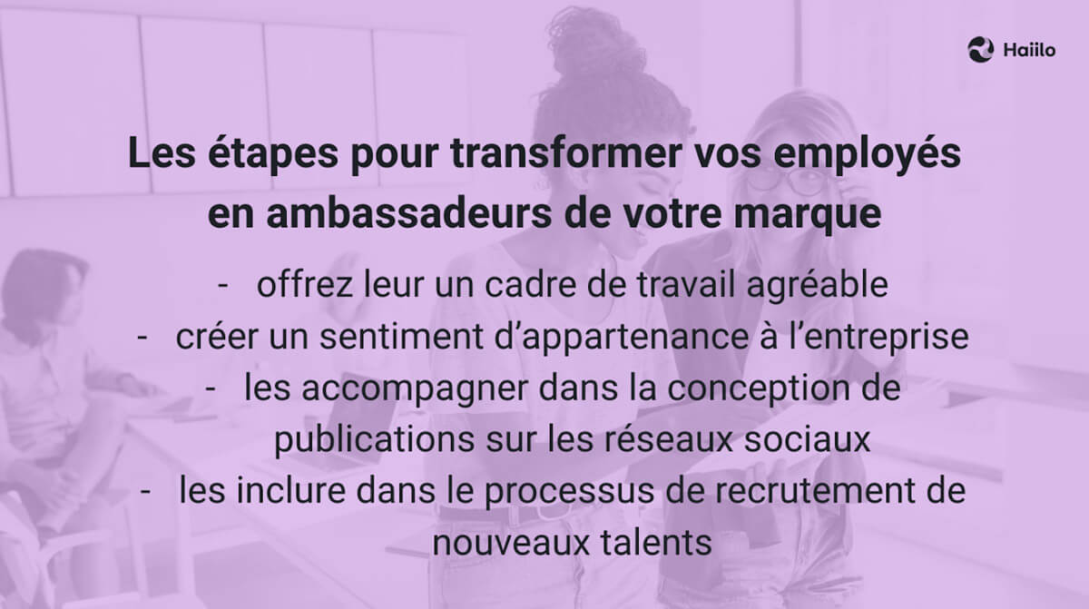 Les étapes de transformation d'un employé en ambassadeur