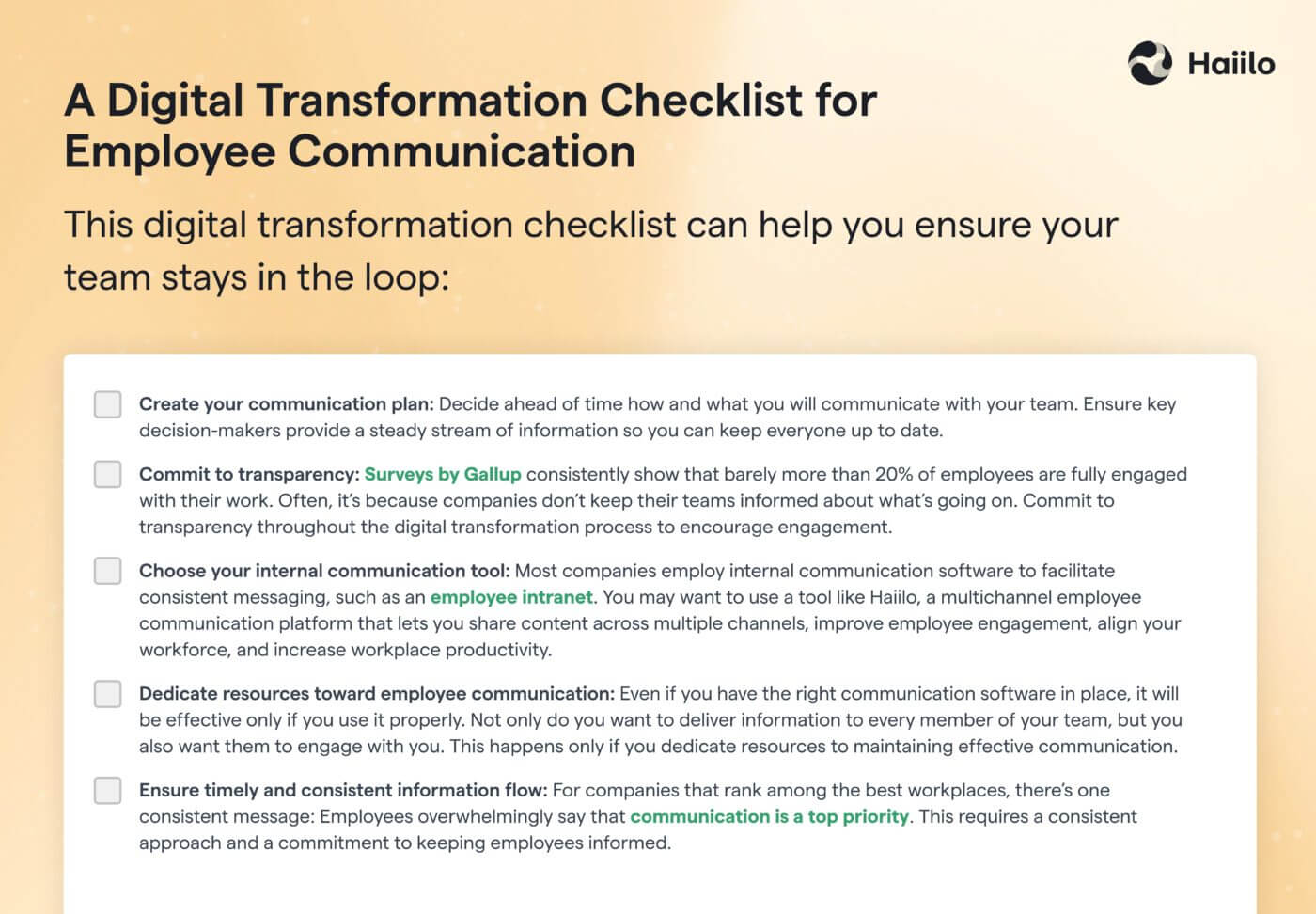 Digital transformation checklist