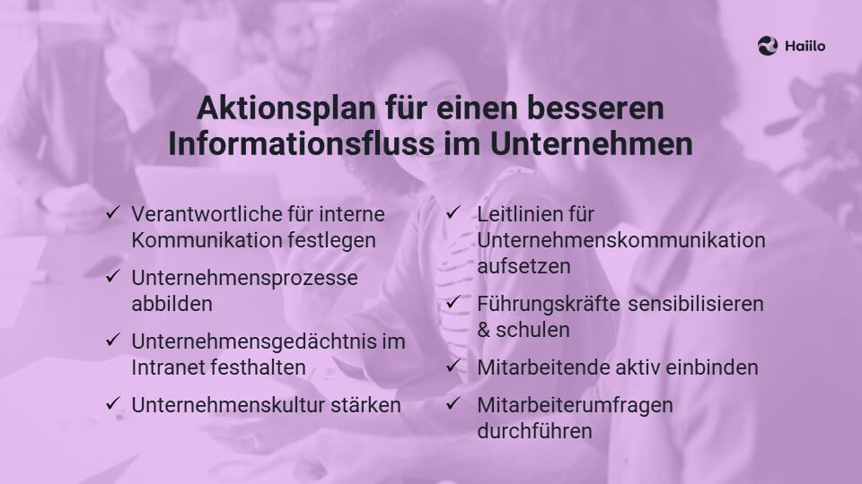 Aktionsplan für einen besseren Informationsfluss im Unternehmen