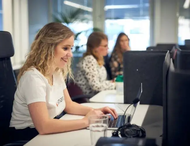 employees at work in office