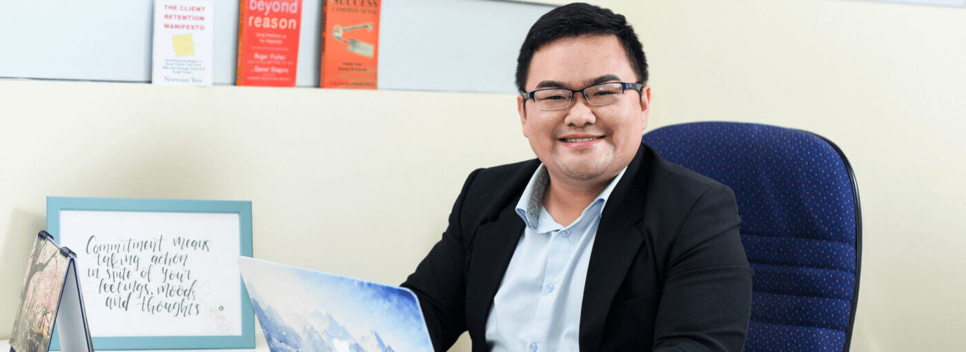 businessman working on a laptop