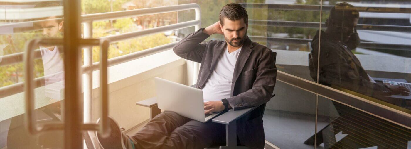 businessman working on laptop