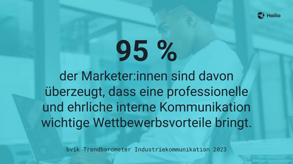 Studie: 95 % der Marketer:innen sind davon überzeugt, dass eine professionelle und ehrliche interne Kommunikation wichtige Wettbewerbsvorteile bringt