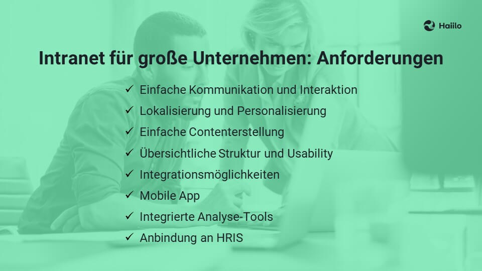 Intranet für große Unternehmen: Anforderungen