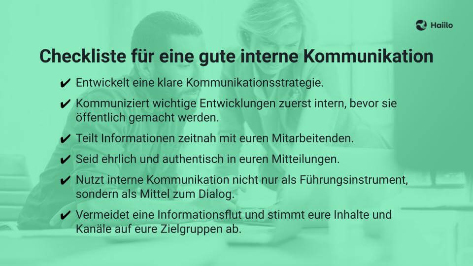 Checkliste für eine gute interne Kommunikation